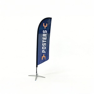 Custom Personalized Polyester Pennant Flags & Banners Waterproof Durable Outdoor Promotional Feather Flags with Display Stands