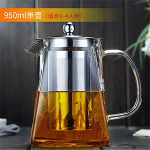 Tetera Cuadrada de Vidrio Borosilicato de Alta Calidad con Tapa de Acero Inoxidable e Infusor, Hecha a Mano, Ecológica, Estilo Bohemio, 350ml-950ml - Product Image 2