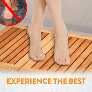 <span class=keywords><strong>Tapis</strong></span> de sol de salle de bain en bambou à lattes, en <span class=keywords><strong>bois</strong></span> massif naturel, antidérapant, résistant à l'eau, écologique, pour la douche - Product Image 4