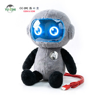 Maßgefertigtes Maskottchen-Plüschtier Blaue Roboter-Eule Personalisiertes 3D-Gedrucktes Logo Weiche Baumwollpuppe OEM ODM