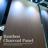 Nouveauté : Panneaux muraux en fibre de bambou WPC, panneaux muraux en bois grainé, imperméables, ignifuges, faciles à installer pour une utilisation dans le salon