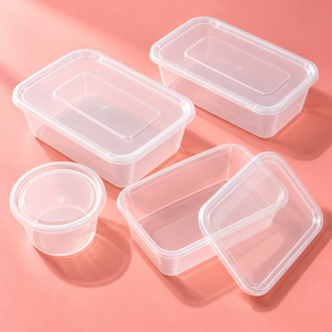 Lonchera Desechable Transparente, Contenedor Cuadrado de Plástico Grueso para Llevar Comida con Empaque Práctico - Product Image 4