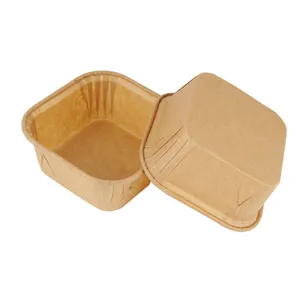 Cấp thực phẩm không thấm mỡ vuông bakeware giấy tờ Brownie nướng ly lá Muffin vuông cupcake lót