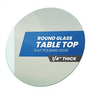 Plateau de table en verre trempé Royalty de 48 po – Transparent, épaisseur 1/4 po, bord poli, design moderne sans cadre – Remplacement pour table de patio et table basse - Product Image 3