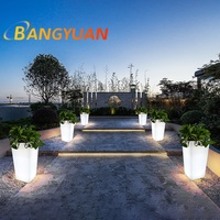 LED Glowing Garden Flower Pot Waterproof led flower pot Vase Balcon Patio Outdoor Lighting Furniture Hall Lawn Lights