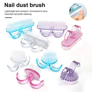 Limpiador de brochas de uñas portátil, exfoliante de uñas de plástico, limpieza de polvo de uñas, maquillaje, polvo, brocha para polvo de uñas, Mini - Product Image 3