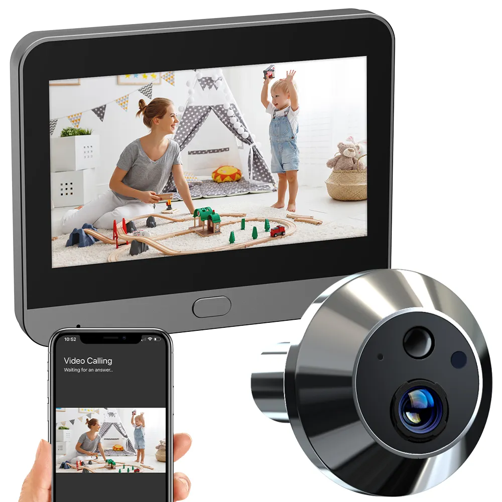 كاميرا تويا الذكية مزودة بخاصية استشعار الحركة وتدعم تقنية أليكسا جوجل والتحكم الصوتي بدقة 1080 بكسل عالية الدقة مزودة بجرس الباب وكاميرا لاسلكية تدعم شبكة الواي فاي
