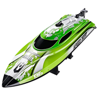 2025 Bateau RC rapide à grande vitesse pour piscines et lacs, LED 2.4 GHz 25 KM/H Bateaux de course pour enfants et adultes avec batterie rechargeable