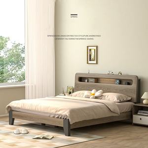 Cama grande doble de estilo nórdico de 1,8 m, <span class=keywords><strong>dormitorio</strong></span> moderno y sencillo con almacenamiento, estilo japonés de madera maciza para <span class=keywords><strong>matrimonio</strong></span> - Product Image 2