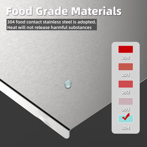 Tabla de Cortar Rectangular de Acero Inoxidable de Doble Cara de 40x30 cm, Tabla para Amasar y Cortar Frutas - Product Image 3