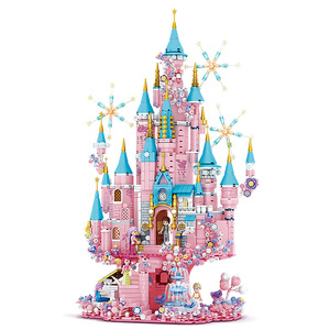 Princesse romantique château bloc de construction ensemble ABS plastique 3D Puzzle décoration jouets éducatifs pour enfants adultes modèle jouet cadeau - Product Image 1