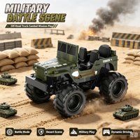 DWI Dowellin SUV militaire RC à l'échelle 1/64, véhicule tout-terrain télécommandé 4x4 avec châssis en alliage