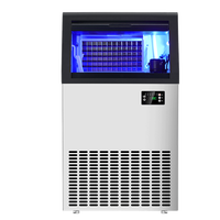 Machine à glaçons automatique commerciale de comptoir en acier inoxydable, refroidissement par eau, 110 kg/24h, 110V