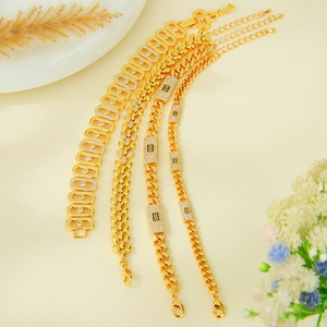 Pulsera de Cadena con Circonitas YB334 de Little Bee Jewelry, Diseño Italiano Elegante, Chapado en Oro de 21k, Antideslustre, Tendencia 2026 - Product Image 2