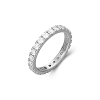 Bague de mariage classique et exquise pour femme en argent sterling 925, entièrement sertie de zircons, vente en gros, best-seller