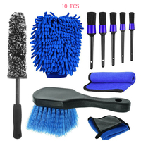 Kit de 21 brosses de nettoyage auto en nylon pour detailing, brosses de nettoyage pour perceuse, tampons éponge de polissage, outils de nettoyage intérieur et extérieur