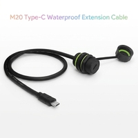 Câble USB-C étanche IP68 pour montage sur panneau extérieur avec blindage tressé et gaine en PVC, rallonge de données USB-C mâle vers femelle avec protection