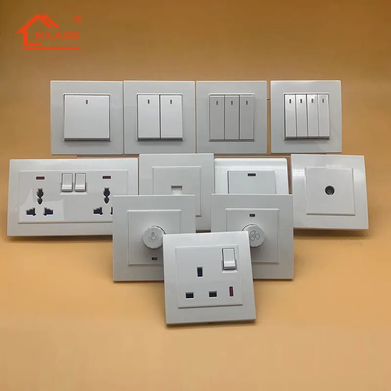 SASO SQM Saudi Arabia British Standard 2 Gang Double Pole Switch Factory Supply 220V 16A Electric Light Wall Sockets Switch