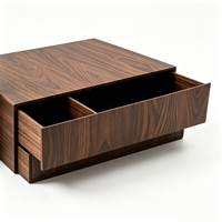 Boîte à tiroir en papier grain de noyer personnalisée, boîte cadeau rigide à double couche avec insert de séparation pour l'emballage de bijoux et de montres