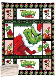 Custom 3D Print Printed Coral <strong>Halloween</strong> Grinch Christmas Nightmare Before Plush Fleece <strong>Blanket</strong> - Product Image 5