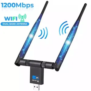 1200Mbps USB Wifi Dongle Adapter 5Ghz 2.4Ghz USB Dual Band RTL8811AU Wifi Antena LAN Adapter untuk Windows Mac Desktop Laptop PC