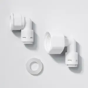 Hot Sale POM round Head Quick Fitting Elbow Adapter 1/4 Female Quick Reducer for RO Water Filter Spare Parts