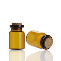 Botol Kaca Mini Ramah Lingkungan Berkualitas Tinggi dengan Tutup Gabus 4ml Dekoratif Kayu Gabus Cetak Sablon