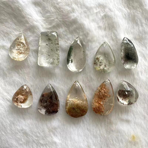 Cristalli naturali pietra curativa giardino <span class=keywords><strong>quarzo</strong></span> ciondolo a forma di goccia <span class=keywords><strong>quarzo</strong></span> fantasma Lodolite <span class=keywords><strong>grezzo</strong></span> - Product Image 5