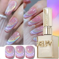 XEIJAYI Vernis à ongles gel UV de luxe avec paillettes magnétiques, lampe LED, flacon, styles français et DIY pour la maison