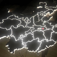 Mini 3D LED Neon Light Sign ACryl Acier Inoxydable PVC Résine Lettres Bleu Noir Blanc Illuminé pour Mariages Hôpitaux Plug