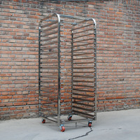 Chariot de boulangerie à roulettes en acier inoxydable de qualité alimentaire, robuste, grand, à 15 niveaux, pour refroidir les gâteaux, le pain, avec plateau pour four rotatif