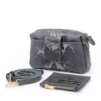 MACWAVE Tas Bahu Kulit Asli Bergaris Wanita Tas Selempang Wanita Dompet Kartu Clutch Pesta Malam 1-1.9L