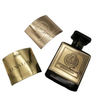 Autocollants en feuille d'argent gaufrée imperméables avec logo personnalisé pour les bouteilles de parfum, de cosmétiques, de vin rouge et les emballages de bougies