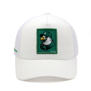 Özel Tasarım Vintage Kartal İşlemeli Yama Trucker Şapka Beyaz Nervürlü Kordonlu Fileli Beyzbol Şapkası Sokak Kaykayı ve Açık Hava Aktiviteleri İçin - Product Image 3