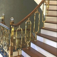 Rampe d'escalier décorative intérieure fantaisie 2024, rampe en aluminium coulé, fabrication chinoise, provenant de l'usine de Foshan