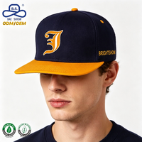 Op maat gemaakte OEM/ODM 6-delige premium katoenen snapback caps met logo zijprint, platte klep, hiphop stijl, unisex, casual wear