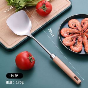 Juego de Utensilios de Cocina de Acero Inoxidable con Mango de Madera, Diseño Nuevo, Ecológico, Multiusos, Precio al por Mayor - Product Image 6