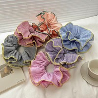 Chouchous pour cheveux de haute qualité, romantiques, en tissu résille, à quatre couches, élastiques et tendance, pour femmes et filles, avec étiquette personnalisée, grands modèles