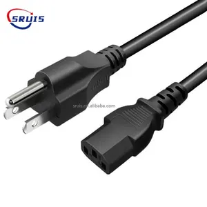 Angled Black Wall Pse Figure8 Us Cord Ac Power Cable To Iec320 C13 2 Pin Plug And Iec C7