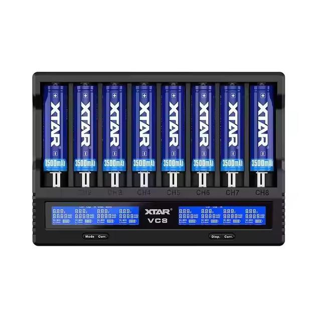 Chargeur Xtar VC8 8 canaux 18650 21700 1.2V Aa Aaa chargeur de 8 baies chargeur intelligent cran LCD pour Li-po NiMH