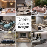 Système de mobilier de villa de luxe sur mesure, collection de canapés en cuir noir de luxe premium pour les designers d'intérieur de villas haut de gamme