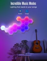 Lampe quantique hexagonale à LED avec télécommande par application Wifi, lampe intelligente pour la maison, lampe murale pour salle de jeux, studio de danse, musique