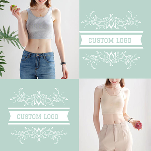 เสื้อกล้ามครอปผ้าฝ้ายสำหรับผู้หญิง ทรงรัดรูป คอวี แขนกุด สไตล์ลำลอง สตรีทแวร์ - Product Image 3