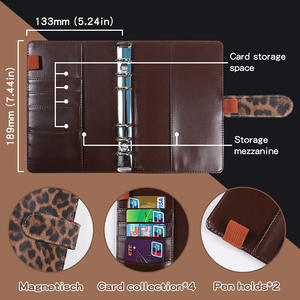 Eopard-extured eafter 6 ings 6 uudBinder oney rganizer Lanner oose-EAF torage ook con cenizas nvelopes - Product Image 4