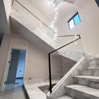 Escalier moderne et simple pour villa duplex, avec poutre droite en bois et FRP, pour intérieur résidentiel, personnalisable
