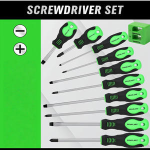 ชุดไขควงวันตู 11 ชิ้น หัวแฉก หัวแบน เหล็ก CRV แม่เหล็ก สำหรับซ่อมแซมบ้าน ด้ามจับกันลื่น - Product Image 3