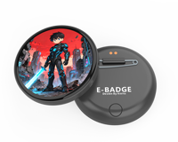 Badge numérique intelligent personnalisable avec affichage, batterie rechargeable, conception à clip facile – Redéfinit le badge électronique dynamique pour anime