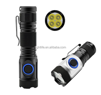 4 * XPG kecil Mini portabel daya tinggi Super terang USB isi ulang lampu senter luar ruangan berkemah pena klip Led senter taktis