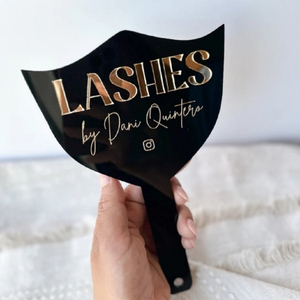Biểu Tượng Tùy Chỉnh Cầm Tay Gương Cá Nhân Acrylic Tay Gương Lash Công Nghệ Prop Cho Xã Hội Truyền thông UV In <span class=keywords><strong>Logo</strong></span> Nhỏ Gọn Gương - Product Image 1