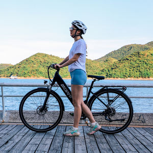 Vélo électrique urbain à cadre bas pour femme Onesport OT12, 7 vitesses, batterie au lithium 13AH, capteur amovible caché, moteur sans balais 250W - Product Image 1